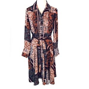 Vintage Patchwork NANETTE LEPORE Size 2 Cottage Fall Orange Floral Designer XS
